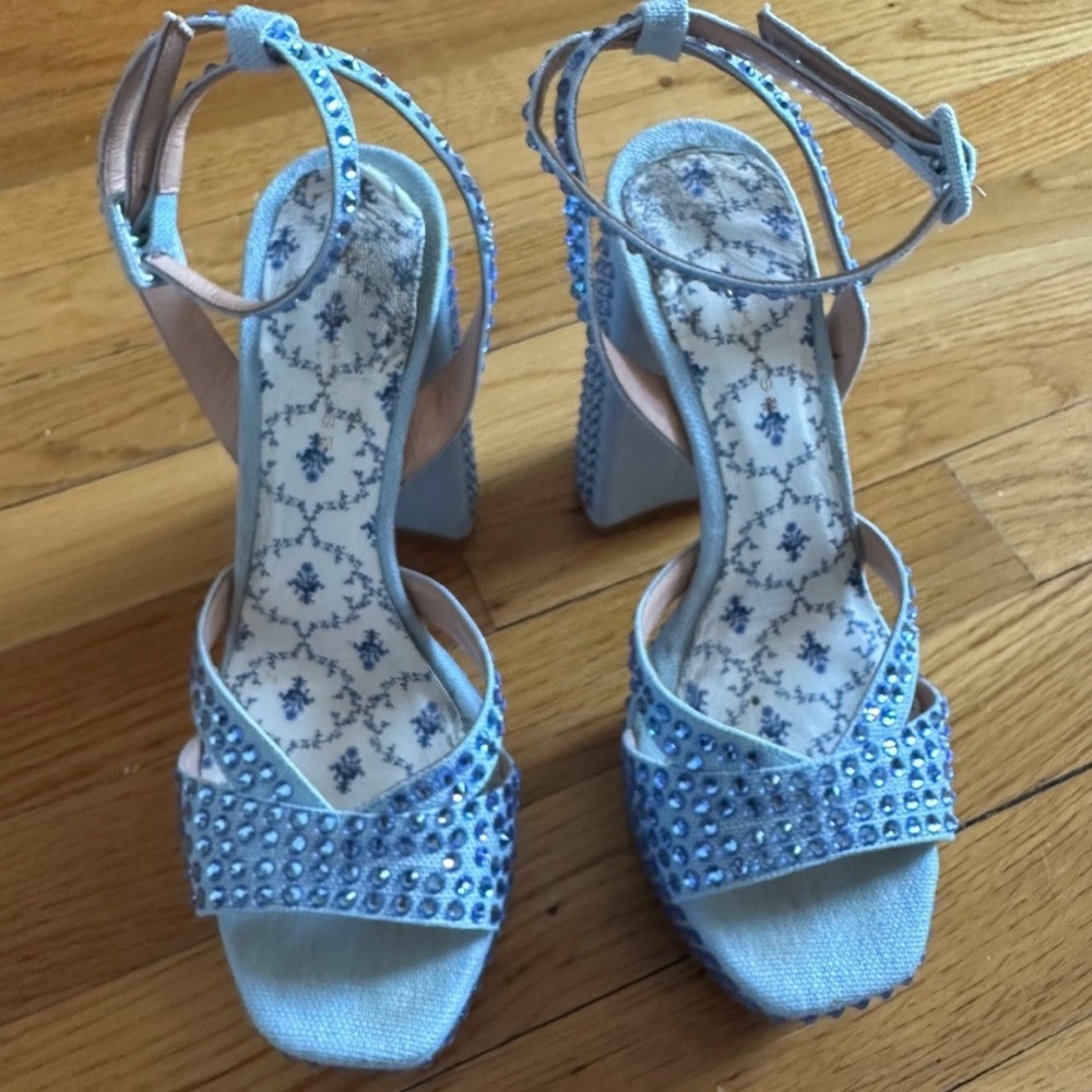 Hill house blue rhinestone party platform size 38